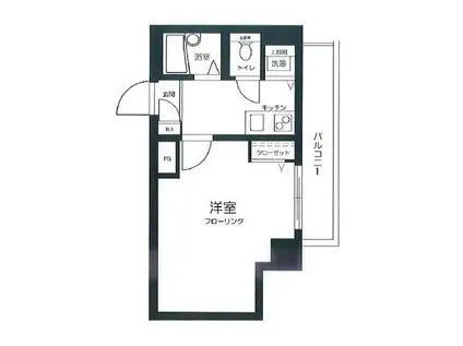 スカイコート東陽町イースト(1K/6階)の間取り写真