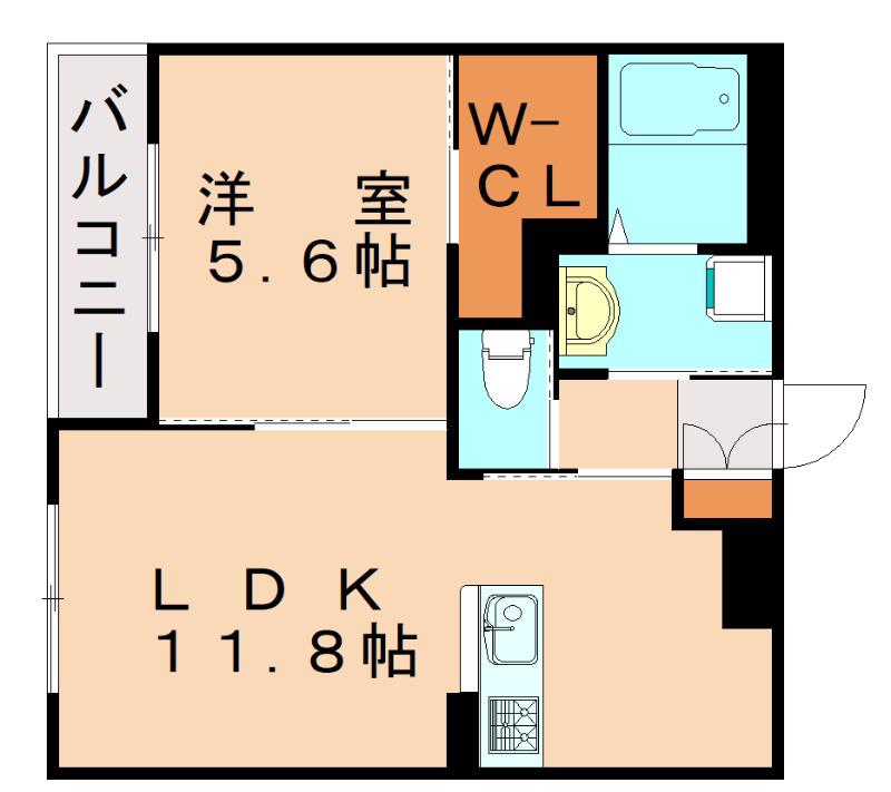 フォレスト離宮BLOOM(1LDK/5階)の間取り写真