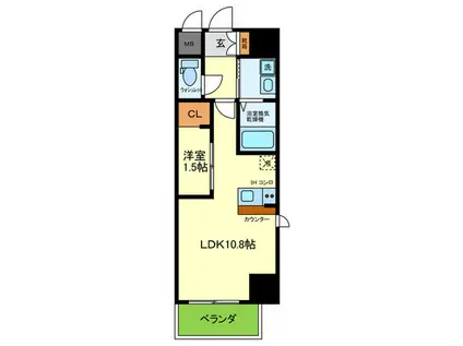 ONLYONE布施(1LDK/7階)の間取り写真