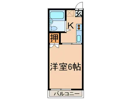 ハイドハウス(1K/1階)の間取り写真