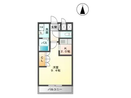 ゆうゆうハイム(1K/2階)の間取り写真