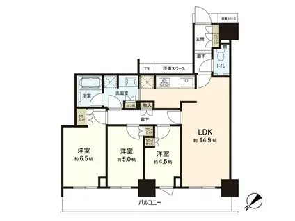 HITOTO広島 THE TOWER(3LDK/19階)の間取り写真