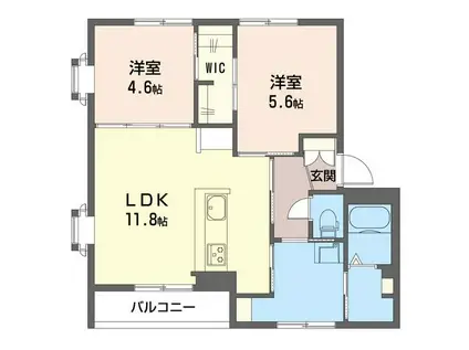 グランメール109A棟(2LDK/1階)の間取り写真