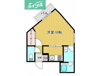 ワイスリー学南(1K/3階)の間取り写真