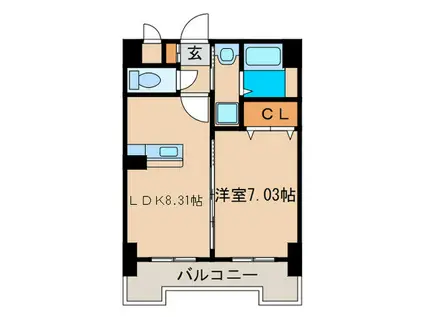 ジュネスハイム(1LDK/2階)の間取り写真