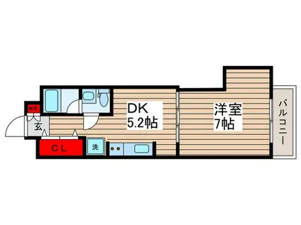 サンライズコート(1DK/4階)の間取り写真