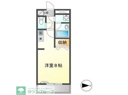 後関マンションII(1K/3階)の間取り写真