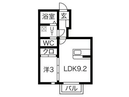 MAISON DE PAIX(1LDK/1階)の間取り写真
