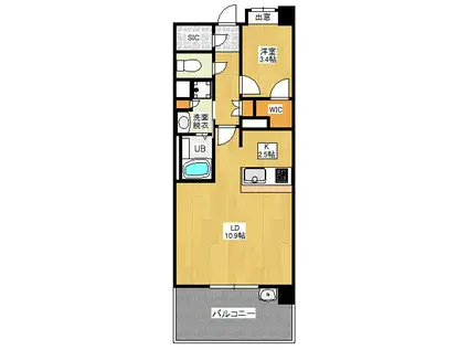 第11ケイコーマンション駅南(1LDK/4階)の間取り写真