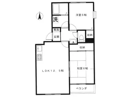 ドエルピア(2LDK/2階)の間取り写真