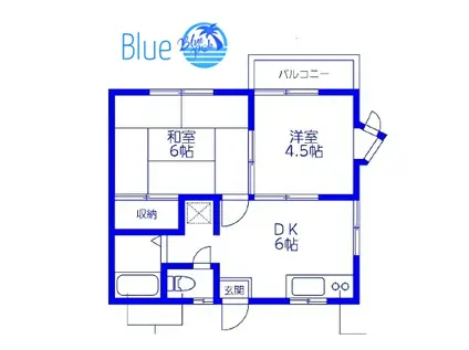 コーポハマヤ(2DK/2階)の間取り写真