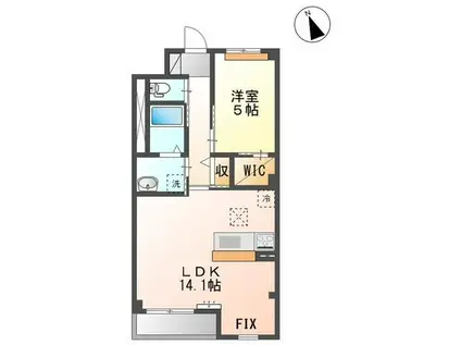 ＪＲ青梅線 河辺駅 徒歩9分 3階建 築7年(1LDK/1階)の間取り写真