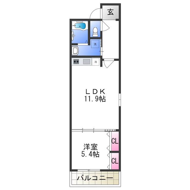 フジレジデンス(1LDK/2階)の間取り写真