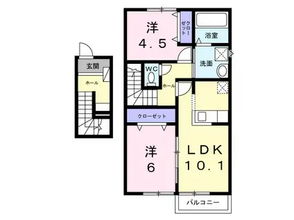 サンフラワー(2LDK/2階)の間取り写真