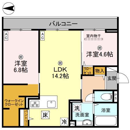 そらみつ大和八木(2LDK/2階)の間取り写真