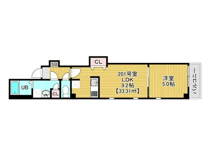 COTE DOR SOGA(1LDK/2階)の間取り写真