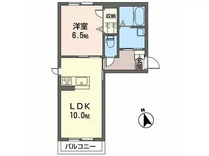 ウィローズガーデン(1LDK/1階)の間取り写真