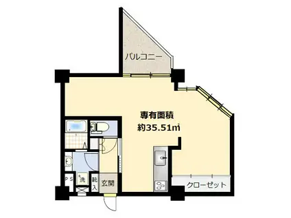 カーサ青葉台マンション(ワンルーム/6階)の間取り写真
