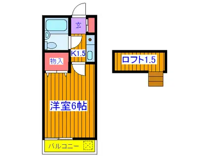 エステートピア(1K/2階)の間取り写真