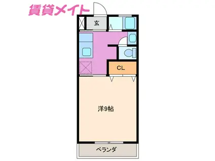 グリーンハイツ(1K/2階)の間取り写真