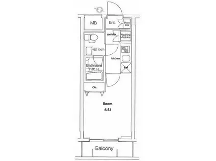 プレミアムキューブ東十条アリア(1K/4階)の間取り写真
