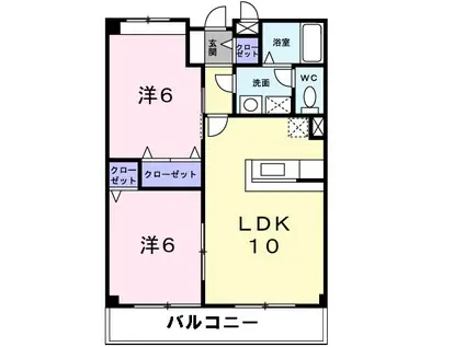 ビレッジコートII(2LDK/2階)の間取り写真