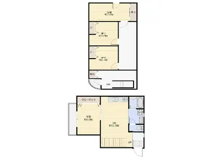 パームガーデン城北(4LDK/2階)の間取り写真