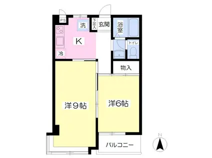 ハイツヴィオラ(2K/1階)の間取り写真