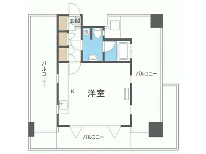 エンクレストベイ天神東(ワンルーム/10階)の間取り写真