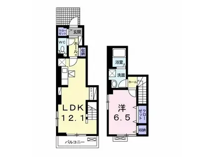 パレス ジェリカ III A(1LDK/1階)の間取り写真