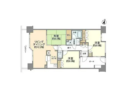 ヨコハマアイランドガーデン(3LDK/4階)の間取り写真