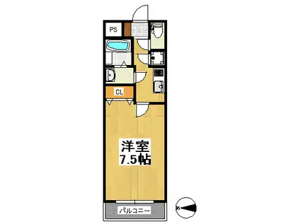 AXIA KIMACHI(1K/4階)の間取り写真