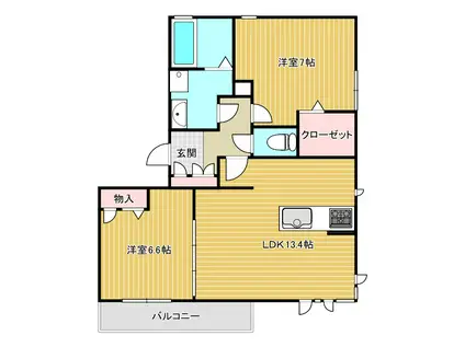 ラフォート(2LDK/3階)の間取り写真