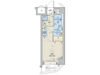 ベルグレードKS DUE(1K/2階)の間取り写真