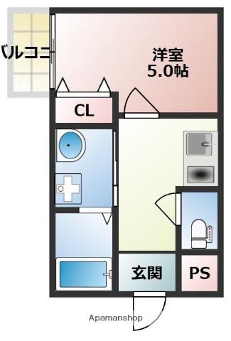 SUNMARK平尾駅前(1K/4階)の間取り写真