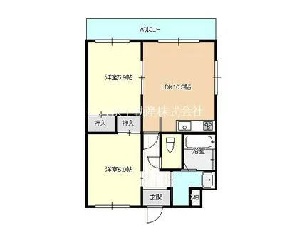 グローリー小船越II(2LDK/6階)の間取り写真