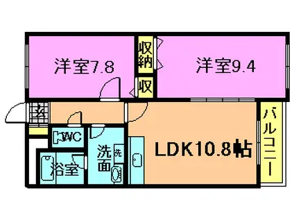 アーバンライフA(2LDK/3階)の間取り写真