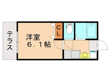 CRESCENT SENBO(1K/2階)の間取り写真