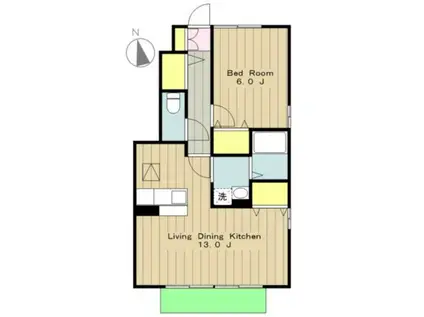 COZYCOURT2M泰良(1LDK/2階)の間取り写真