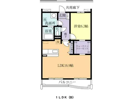 メゾンエチュードII(1LDK/1階)の間取り写真