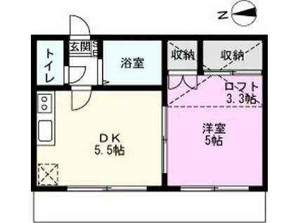 サニーヒルヤツカ(1DK/1階)の間取り写真