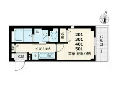 MAISON DE CHERIE(1K/5階)の間取り写真