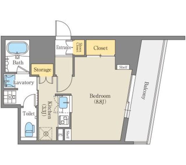 CORNES HOUSE NAGOYA(ワンルーム/9階)の間取り写真