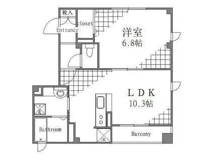 ツリーベル松が谷(1LDK/1階)の間取り写真