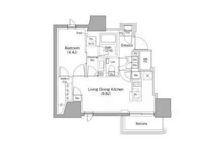 ザ・パークハビオ南大井(1LDK/9階)の間取り写真