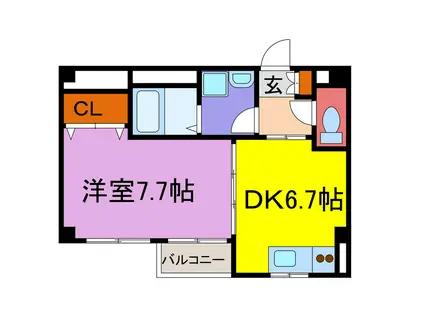 サンワプラザ福崎S(1DK/3階)の間取り写真