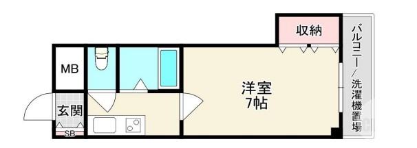 ロイヤル蔵前(1K/1階)の間取り写真