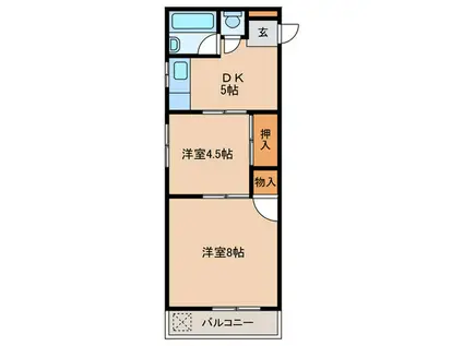 小林第1ビル(2DK/6階)の間取り写真