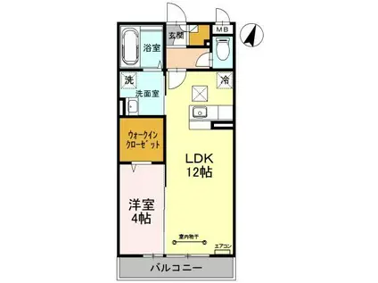 ヴェルドミール II(1LDK/2階)の間取り写真