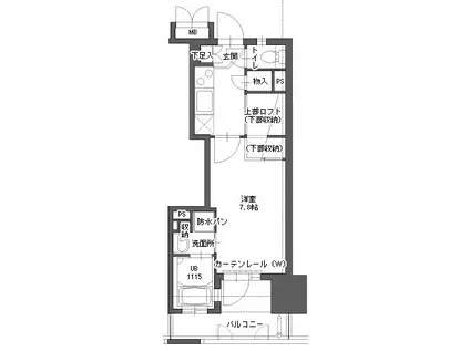 アクタス博多Vタワー 1番館(1K/9階)の間取り写真